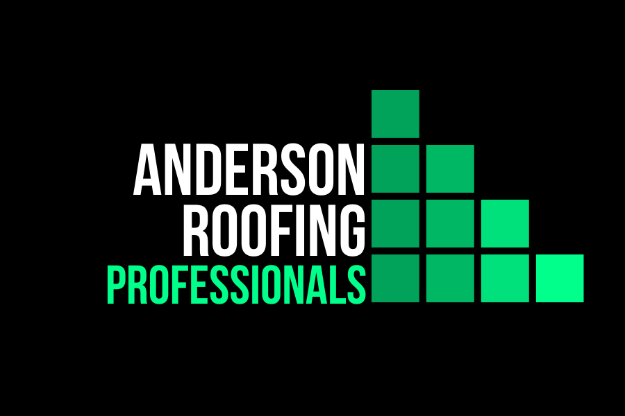 anderson roofing professionals white and green logo
